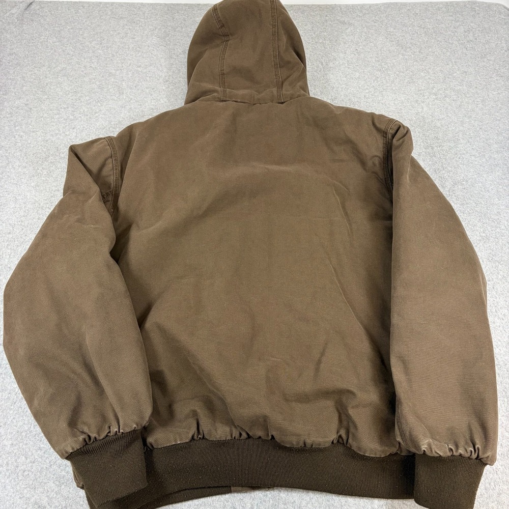 Wolverine Jacket Mens XL Brown Workwear Outdoors Utility Zip Hooded Distressed - Picture 7 of 7